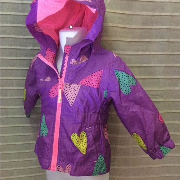 Toddler Girls Hearts Hooded Windbreaker - Picture 3 of 7